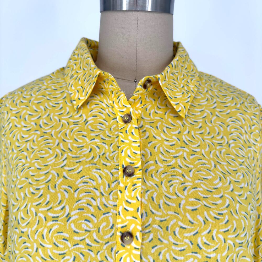 Anthropologie Maeve Blithe Button-Down Top size 4 Bow Detail Sleeve - Picture 8 of 11